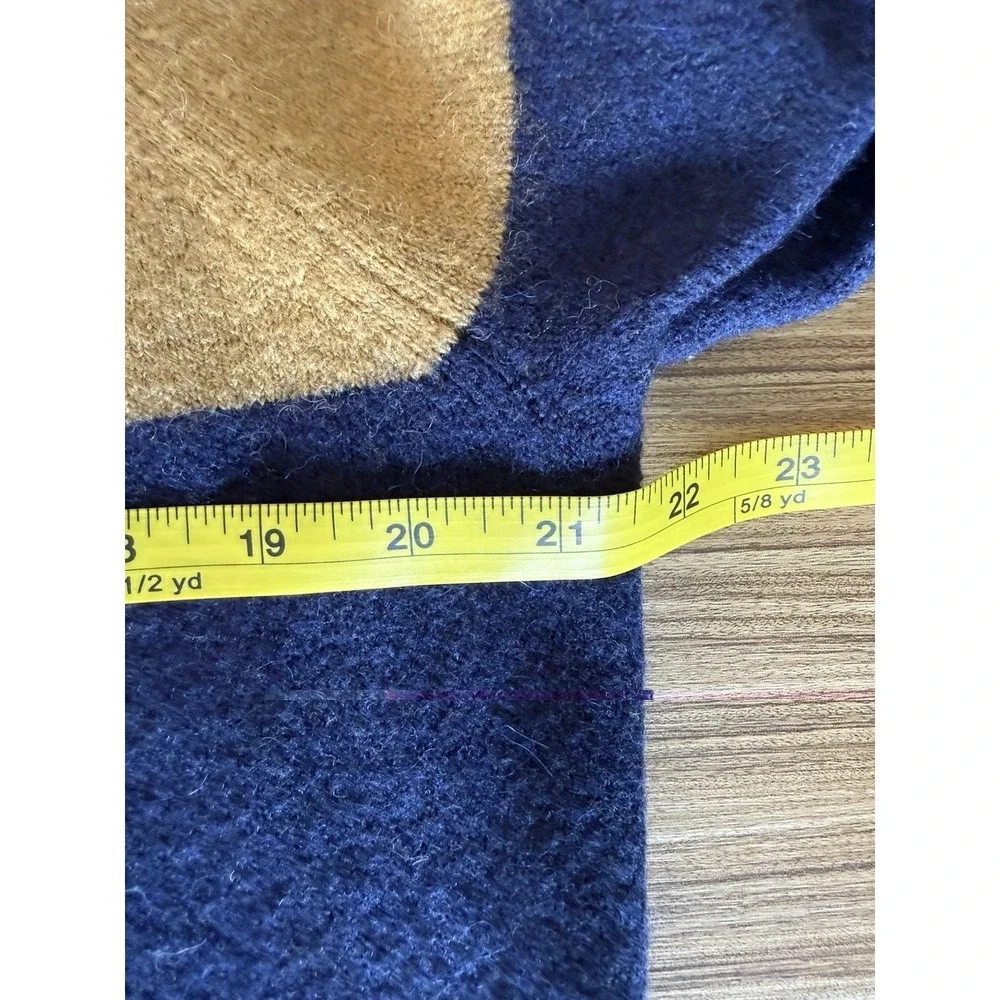 J Crew Colorblock Turtleneck Sweater Supersoft Yarn Alpaca Blue K4646 Size XS